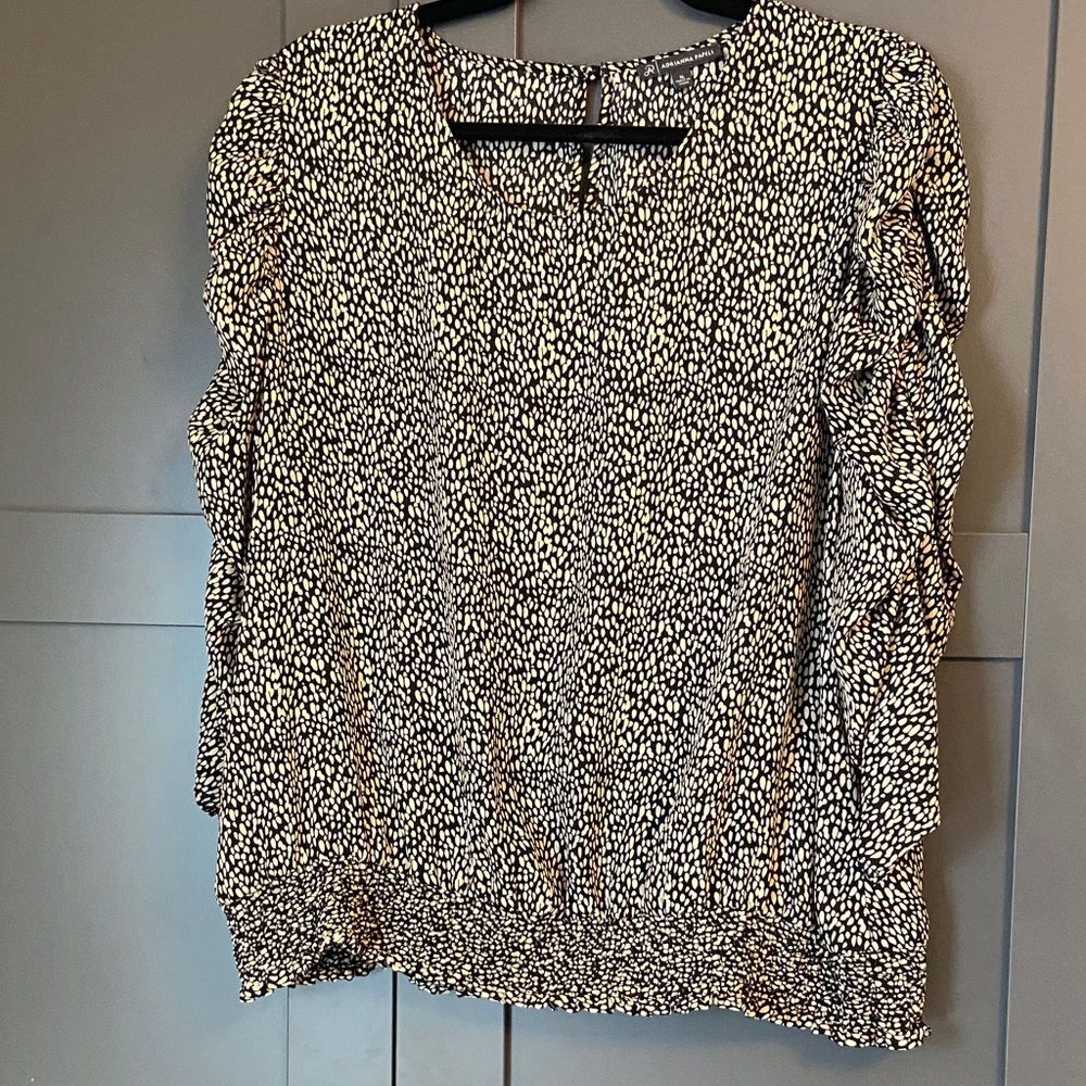 Adrianna Papell Black and Cream Blouse